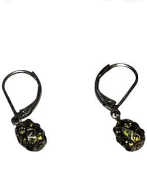 Elegant Green Crystal Drop Earrings